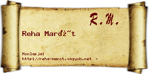 Reha Marót névjegykártya